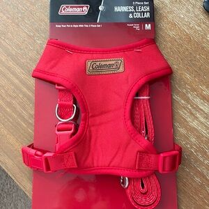 Coleman 3-pc set harness leash collar dogs pets MEDIUM